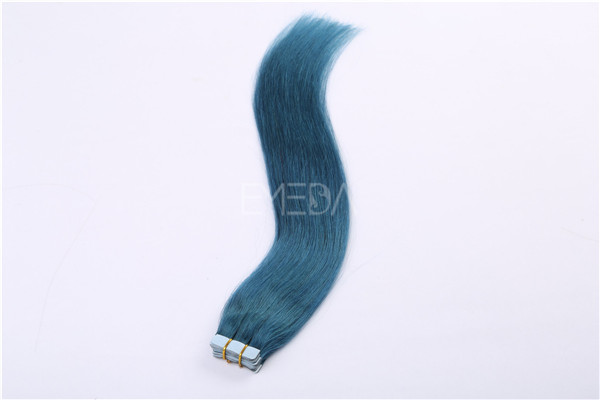 Blue color human hair tape hair extension ZJ0050